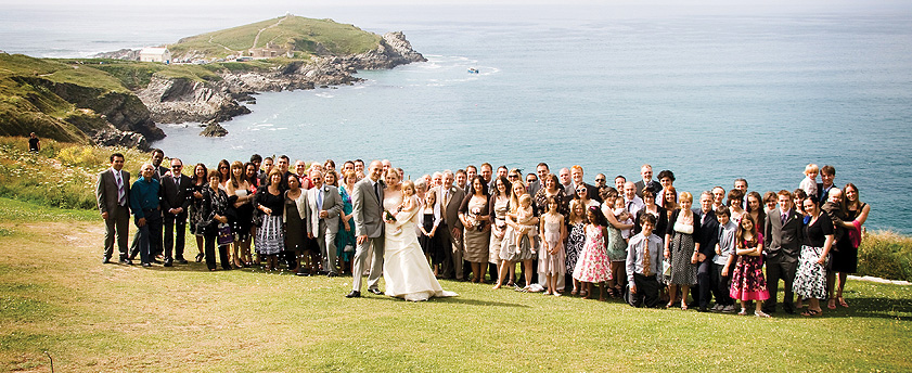 A wedding reception with an amazing backdrop